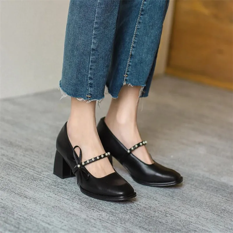 Elegant Lace Up High Heel Shoes for Women 2022 Summer Mary Janes Lolita Shoes Woman Shallow Party Pumps Luxury Women Shoes