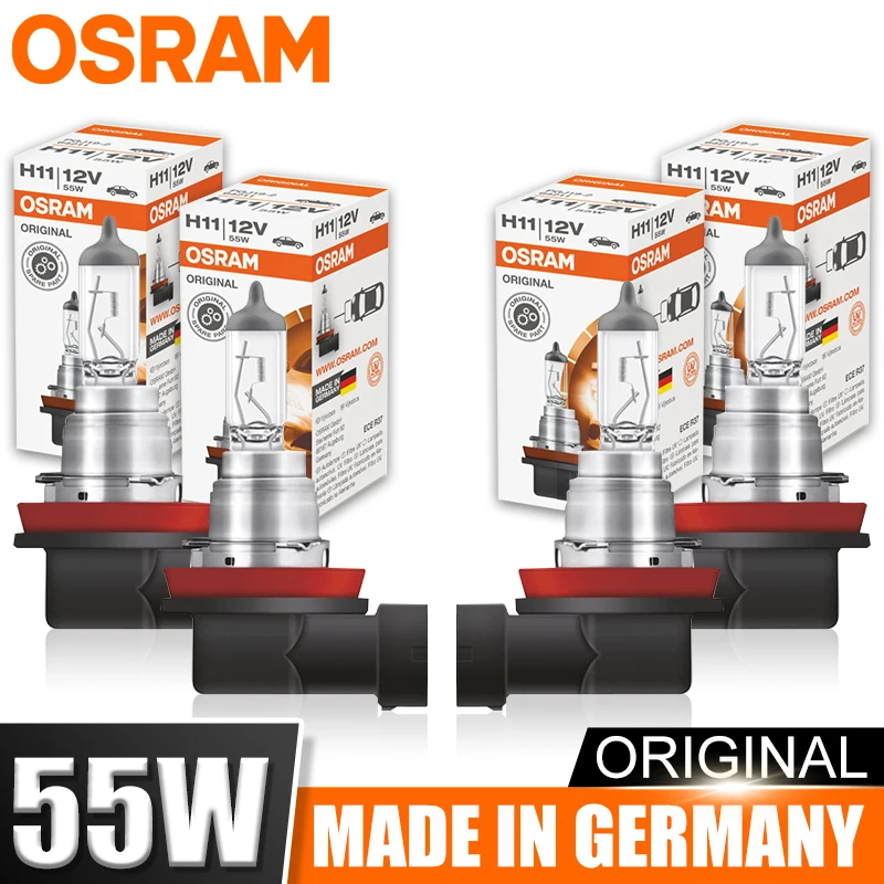 OSRAM H11 12V 55W 64211 PGJ19-2 Original Line Car Halogen Headlight Auto Bulb 3200K Standard Lamp OEM Made In Germany 1/2/4pcs