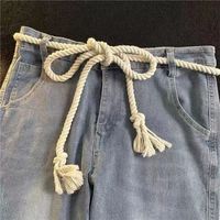 Women Man Luxury Design Thick Rope Belt Vintage Ins Style Waist Belt Versatile Tie Waistband