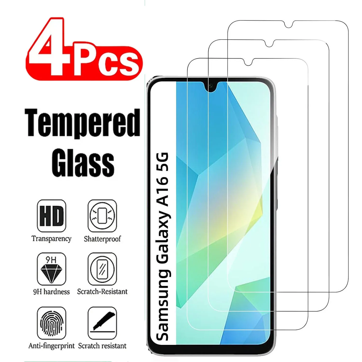 

2/4Pcs Screen Protector For Samsung Galaxy A16 4G/5G HD Tempered Glass