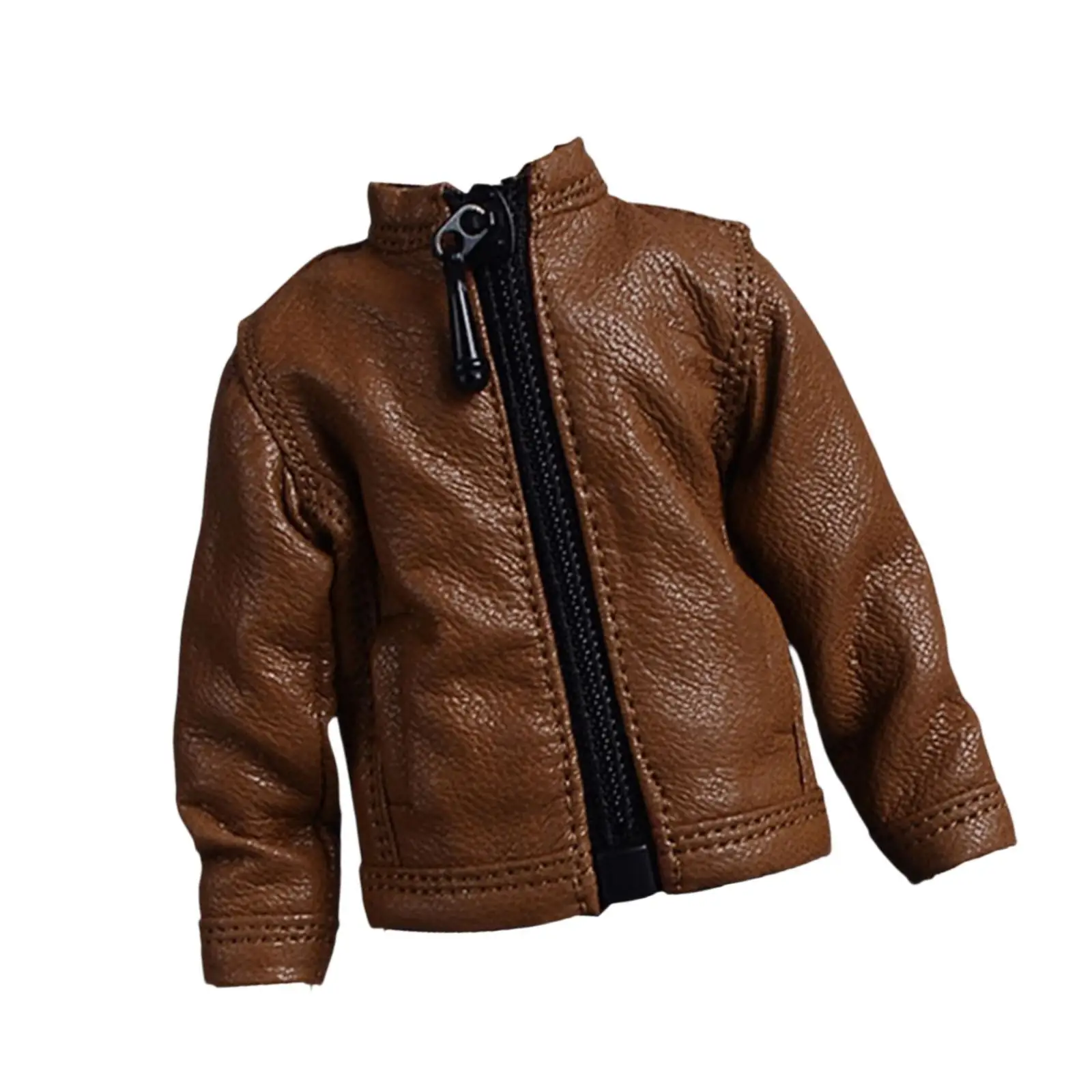 

Fashion 1/12 PU Leather Jacket, Handmade Doll Clothes, Miniature Clothing Costume for 6 inch Male Action Figures Accessories