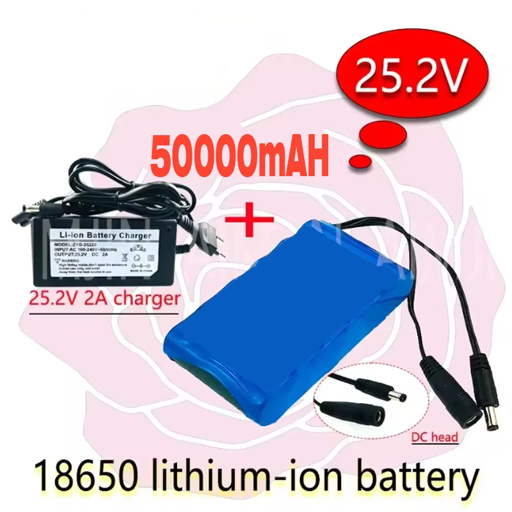 

24V 50000mAh 25.2V 6S1P 18650 Li-Ion battery pack lithium batteries for electric motor bicycle ebike sccooter toys drill
