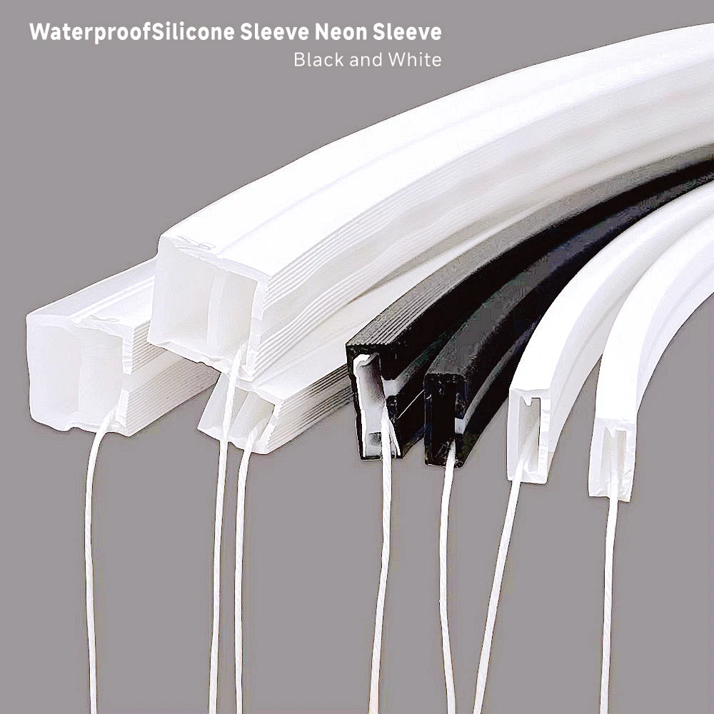 Silicone neon light tube waterproof IP67 flexible soft silicone 1m 2m 3m 4m 5m suitable for WS2811 WS2812B 5050 2835 COB LED lig