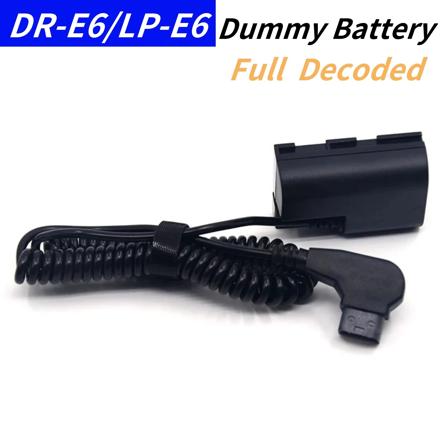 

D-tap to DR-E6 Full Decoded DC Coupler LP E6 Dummy Battery for Canon EOS 5D4 5D3 5D2 60D 7D 6D 60Da 70D 80D 5DS 5DSR Camera