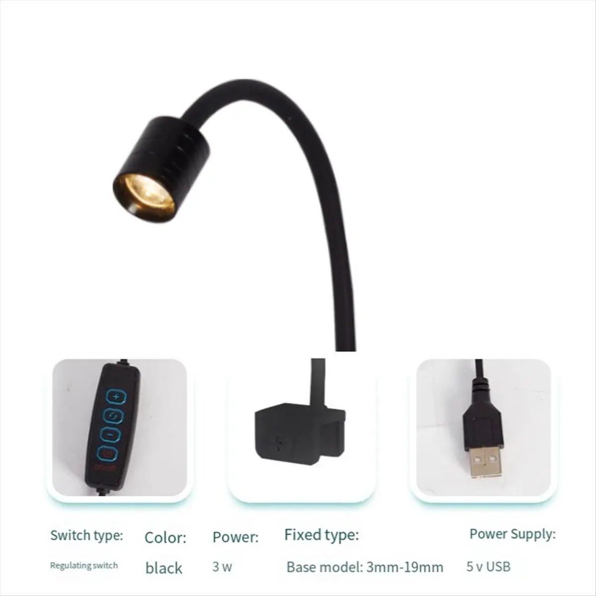 [N84R] Aquarium Rotating Small Clip Light USB Light Clip Fish Tank Open Glass Container Soft Light