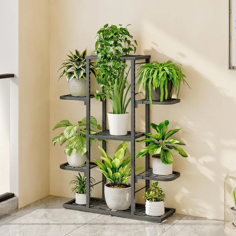 Plant Stand 5 Tier 9 Potted Indoor Outdoor Multiple Flower Pot Holder Shelves Planter Rack Storage Organizer Display for