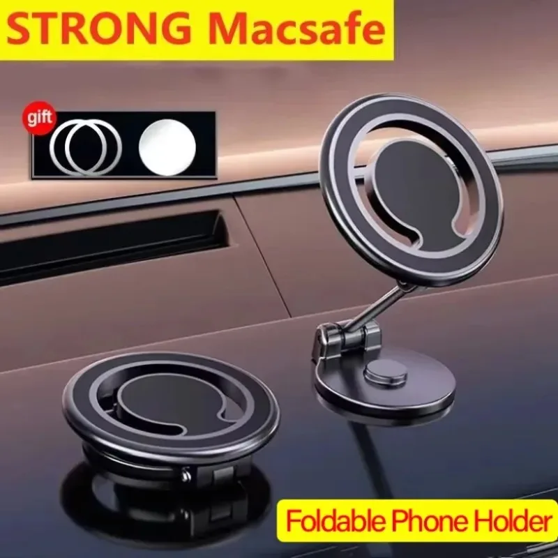 

Aluminum Alloy Magnetic Car Phone Holder 1080° Rotatable GPS Universal Car Bracket for iPhone 17-12 Pro Max Samsung S24 Xiaomi