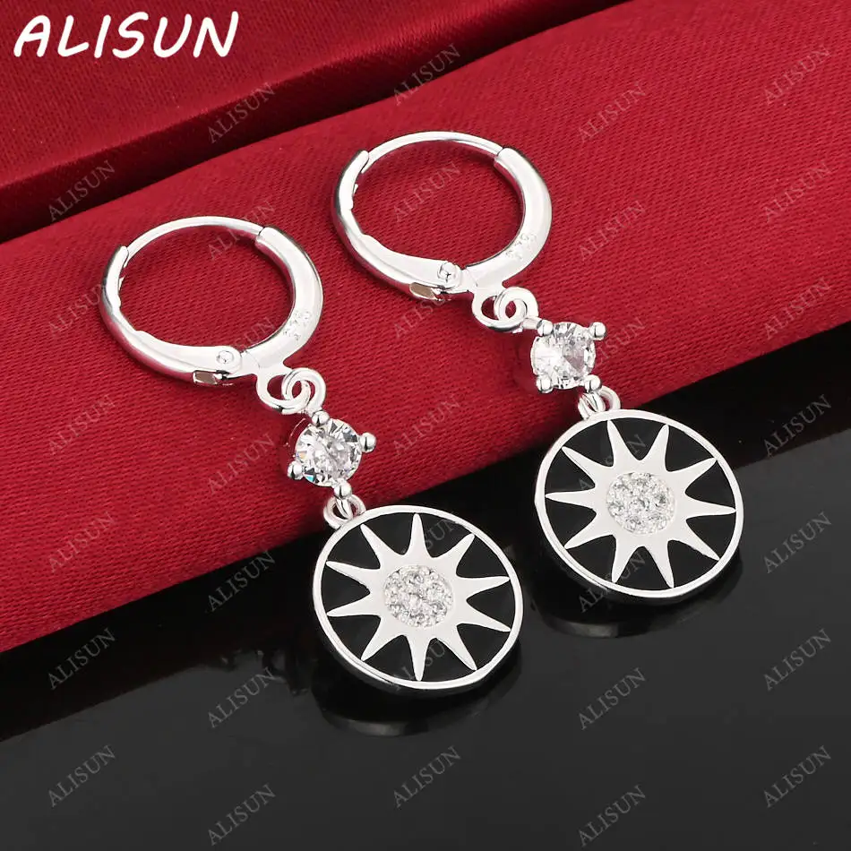 

ALISUN стерлингового серебра 925 пробы с цирконием, солнцезащитные серьги, очаровательные трендовые подарки на день рождения, модные вечерние ювелирные украшения