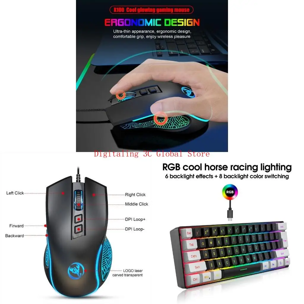 

LED Backlit Gaming Keyboard and Mouse Combo PC Computer or Laptop Available