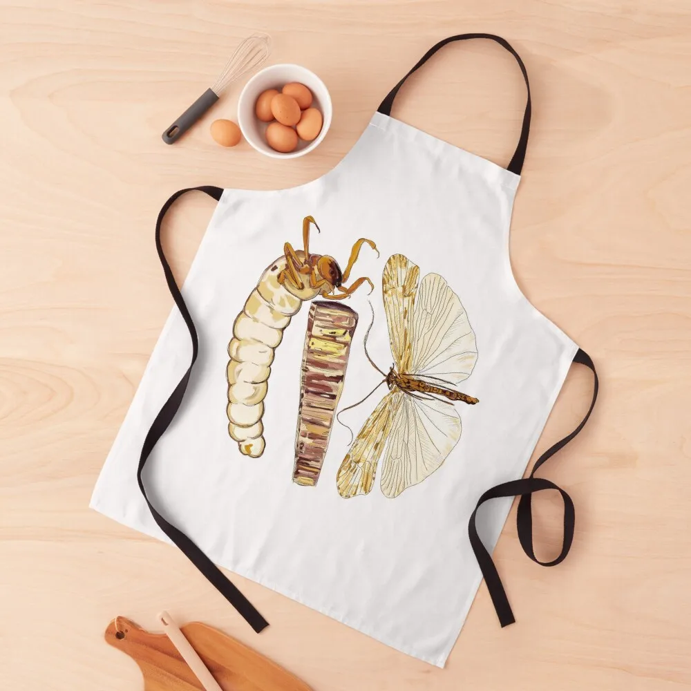 

Brachidentridae Caddisfly Apron All For Kitchen And Home Kitchen New 2022 Year japanese style kitchen woman Apron