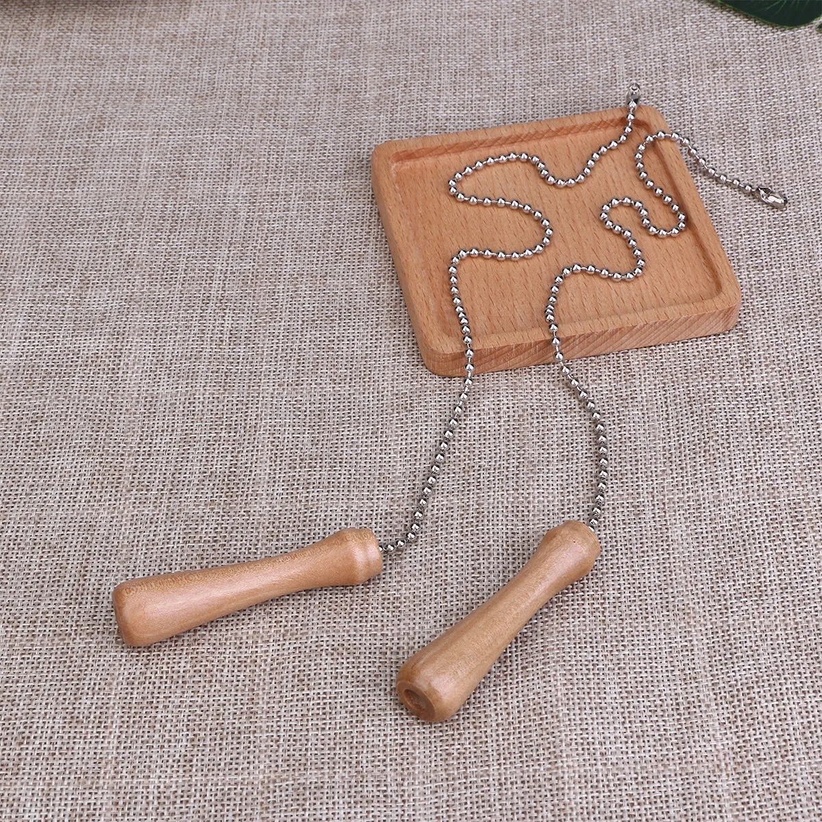 2Pcs Wooden Stick Bronze Chandelier Pendant Fan Lamp Chain for Ceiling Fan Pull Replacement Easy Install Luxury Home Decor