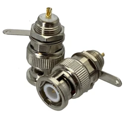 1Pcs Connector BNC Male plug Nut Bulkhead Solder Panel Mount RF Adapter Coaxial High Quanlity