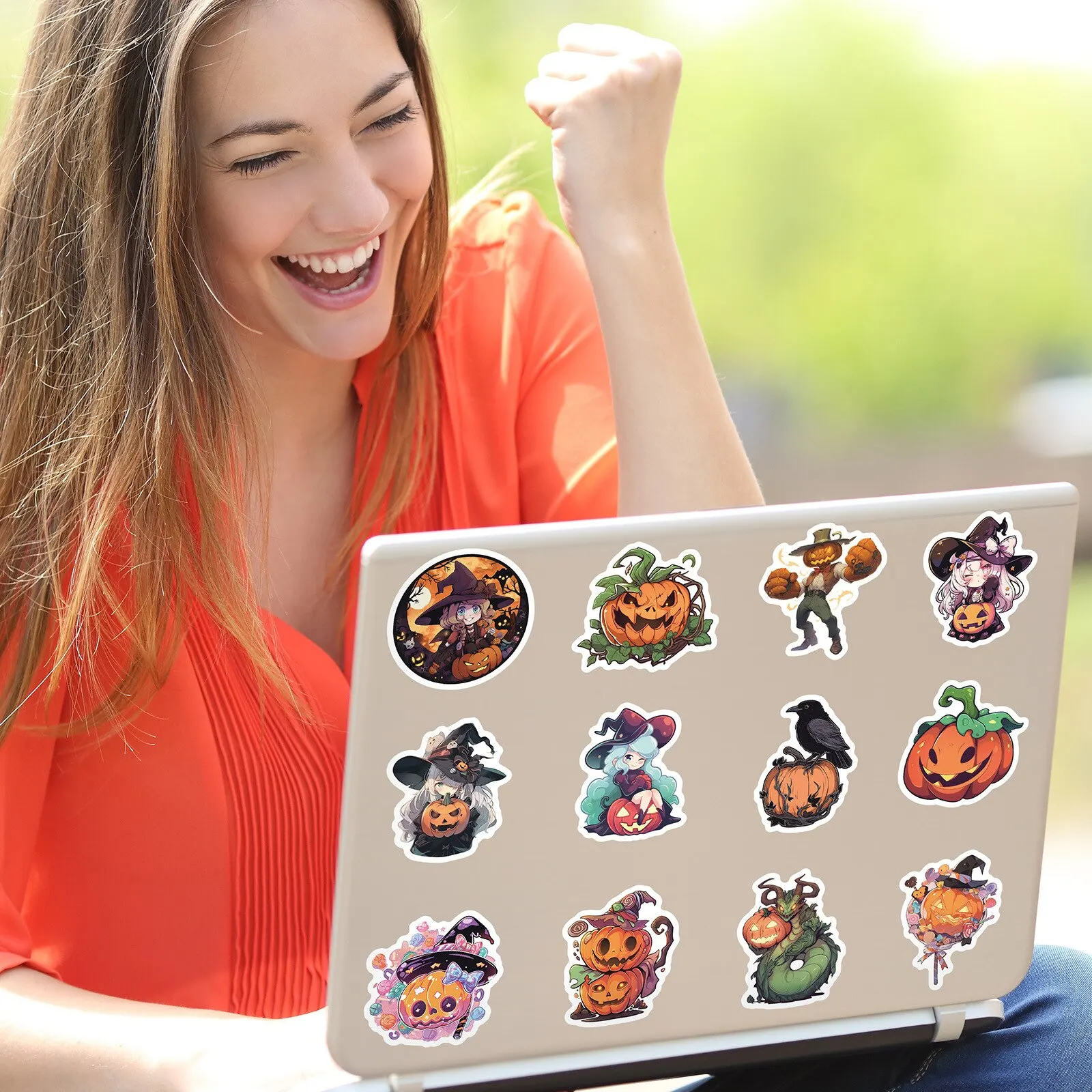 100 Stuks Halloween Kerst Creatieve Sticker Waterflessen Laptop Telefoons Bagage Feestelijke Luchtstijl Waterdicht Voor Volwassenen Tiener