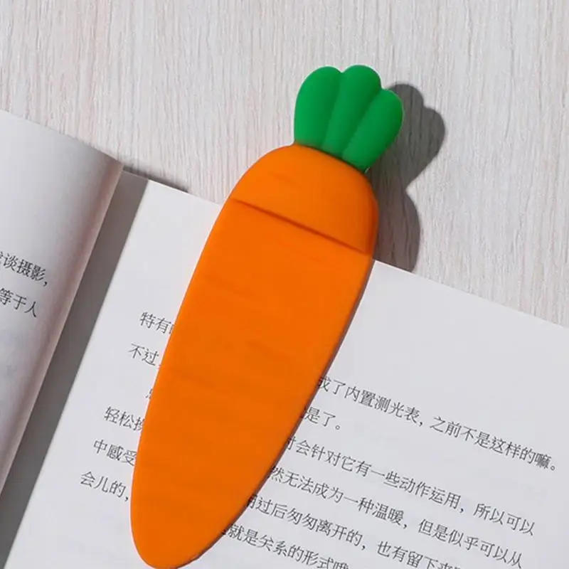 Cute Book Marks For Reading Silicone Carrot Book Marks For Pages Students Stationery Funny Bookmark For Kids Family Friends