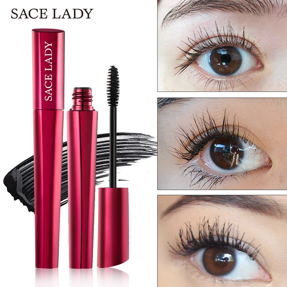 4D di Seta Fibra di Mascara di Curling di Spessore Ciglia Impermeabile 3D Rimel Nero di Estensione Allungamento Eye Lashes Natural Ciglio Cosmetici