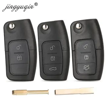 jingyuqin 3 Button Modified Flip Folding Remote Control Car Key Shell for Ford Focus 2 3 Mondeo Fiesta Galaxy C-MAX Key Fob Case