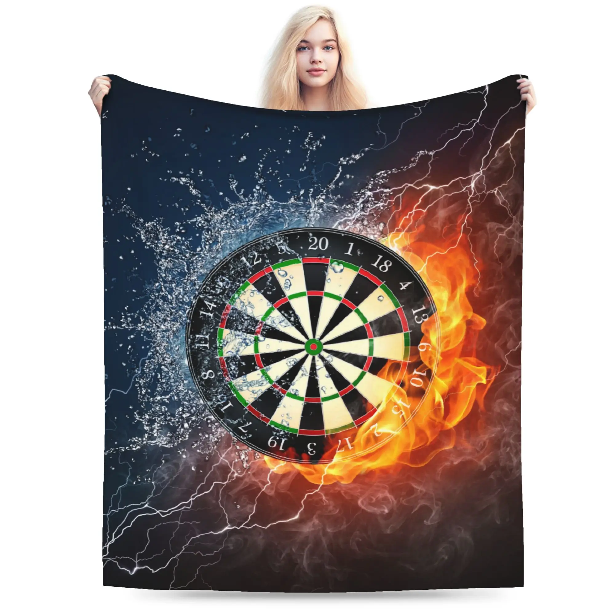 Custom 3D Printed Darts Board Blankets  Flannel Winter Arrow Archery Target Darts Board Throw Blanket for Couch Office Bedroom