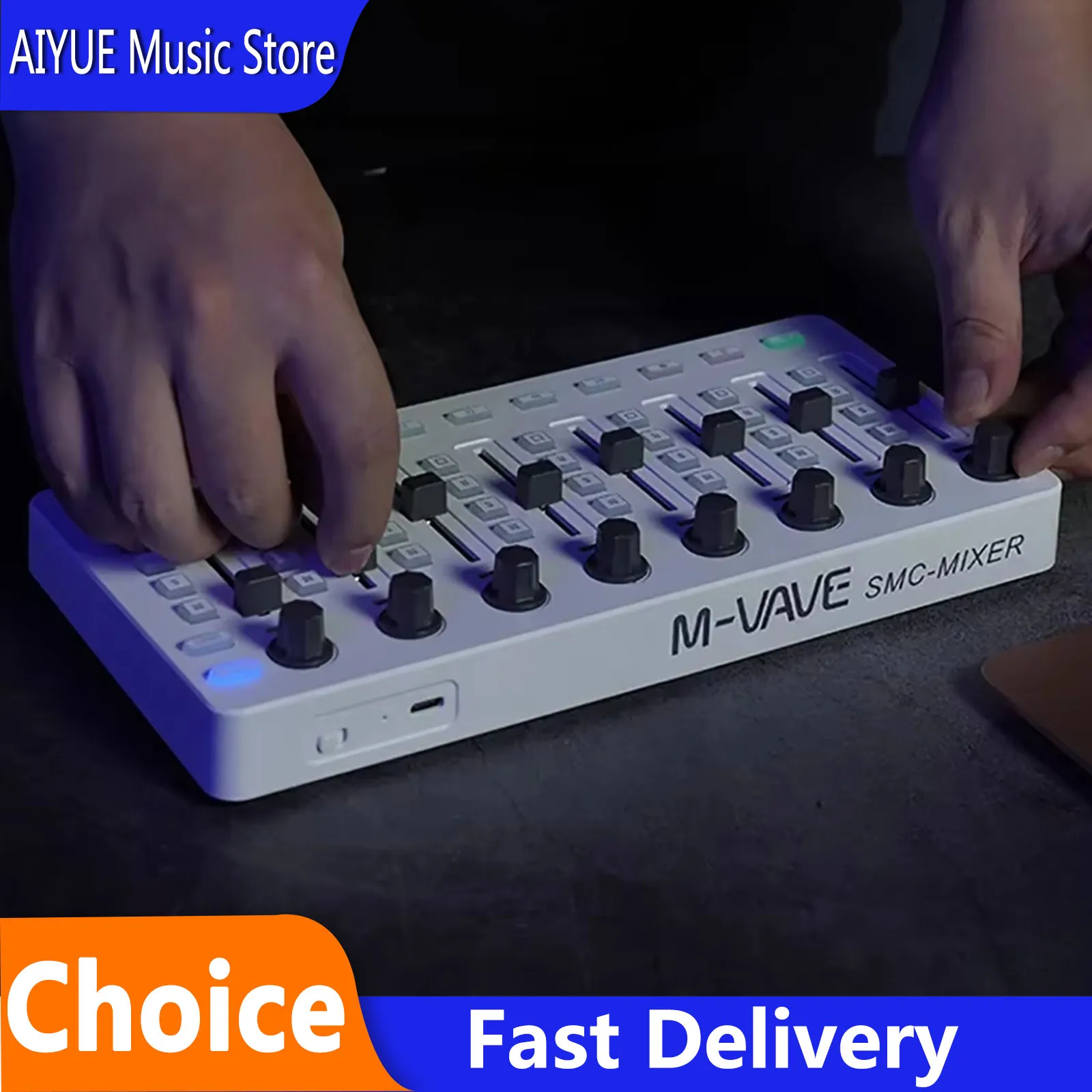 m-vave-smc-mixer-controller-midi-wireless-console-di-mixaggio-con-connessione-bt-batteria-usb-c-per-android-windows-mac-alimentazione-usb