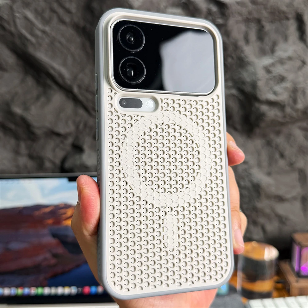 Dla Xiaomi Mi 17 Pro Max POCO F9 F8 F7 Ultra 15 14 13 Magnetyczne etui z chłodzeniem w formie plastra miodu, bezprzewodowym ładowaniem, oddychającą osłoną i ramką ochronną. — zdjęcie produktu 2