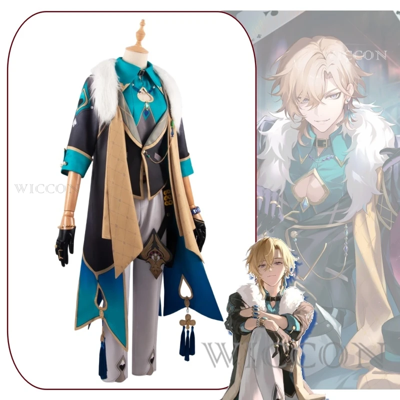 Aventurine Anime Game Honkai: Star Rail Cosplay Costume Clothes Shoes Wig Uniform Cosplay Interastral Peace Corporation Set