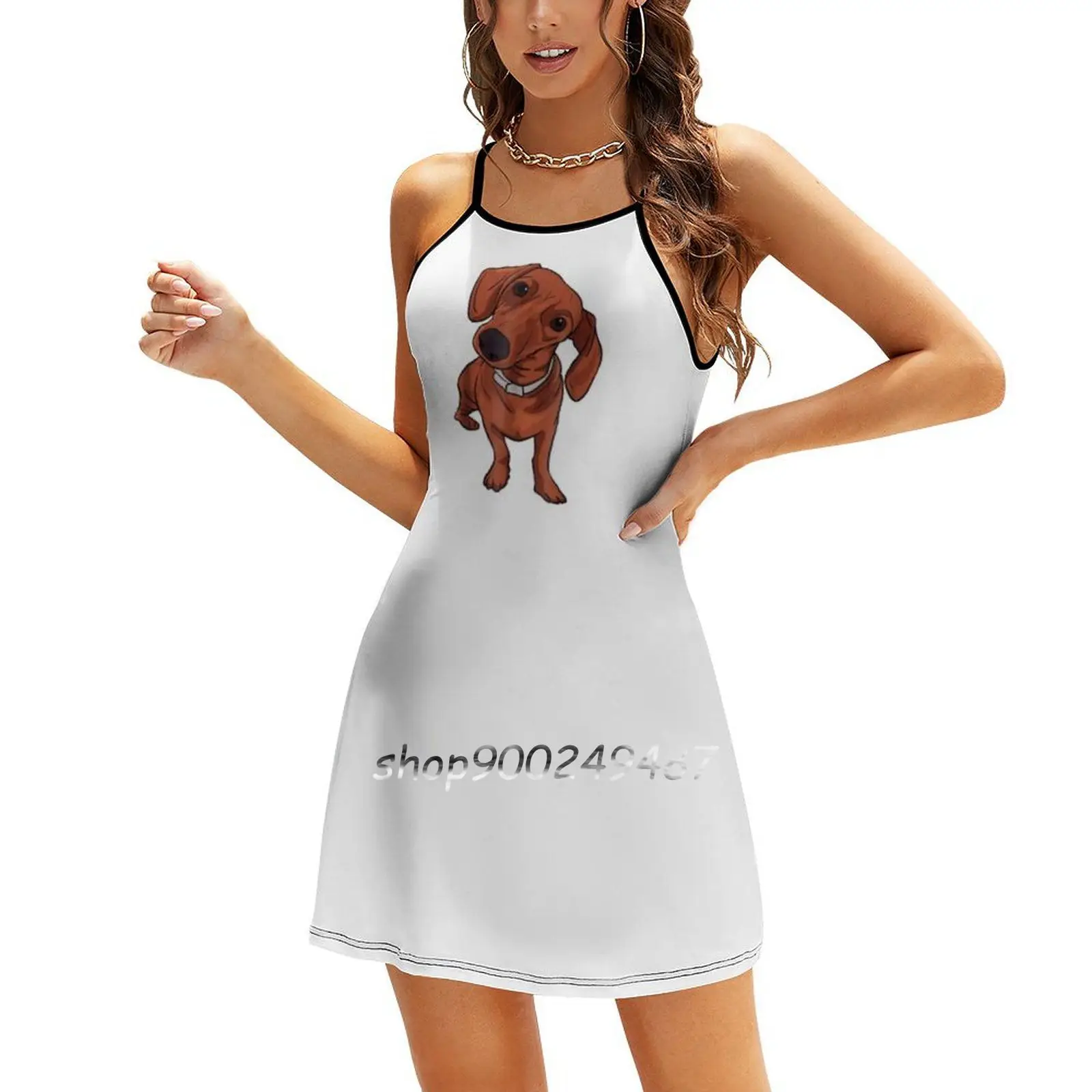 Cute Red Dachshund Sausage Dog Lover Gift Women Spring Autumn Long Sleeve Dress Female Casual Dress Dachshund Red Dachshund