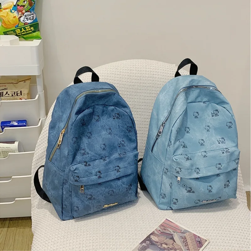 2024 New High Beauty Waterproof Backpack Women's Lazy Style Printed KT Small Backpack Cowboy Blue Backpack