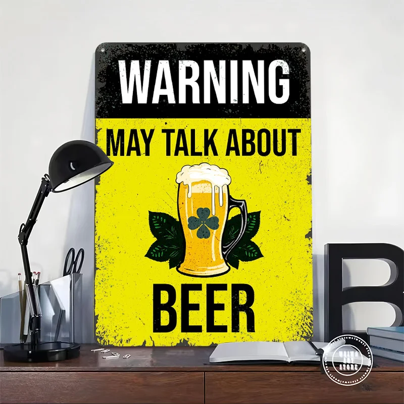 WARNING IRISH BEER Tin Plaque Poster Customized Wall Art Retro Vintage Metal Signs for Man Cave Modern Home Decoration Luxury