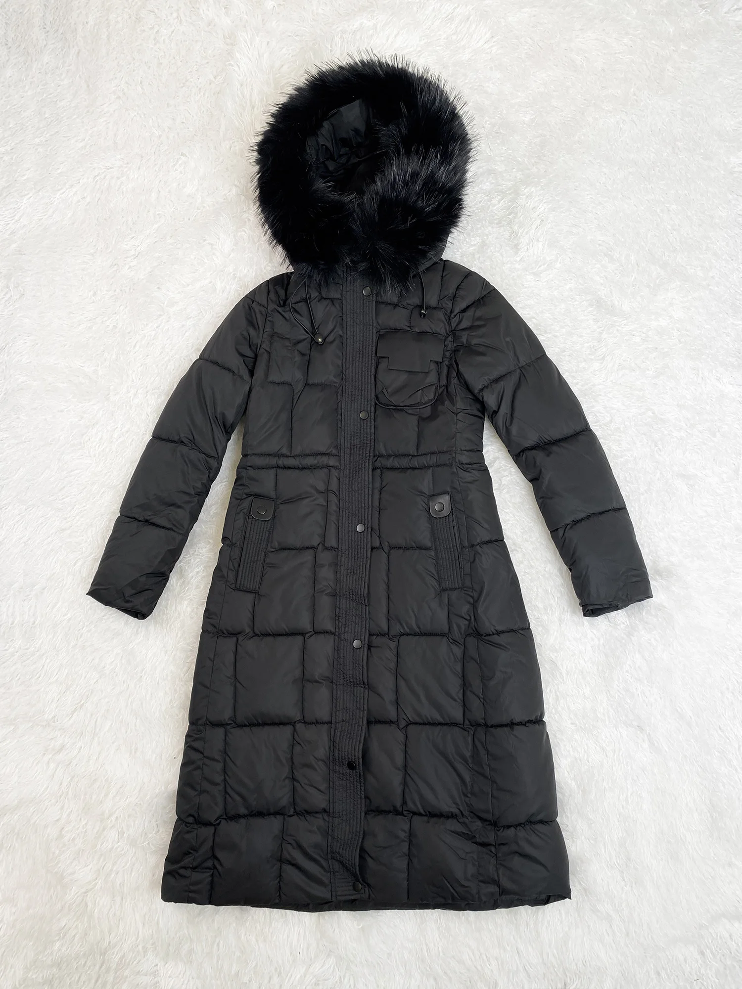 

Women's Autumn/Winter Hooded Chic Quilted Coat Thick Long Sleeve Casual Warm Long Jacket Streetwear