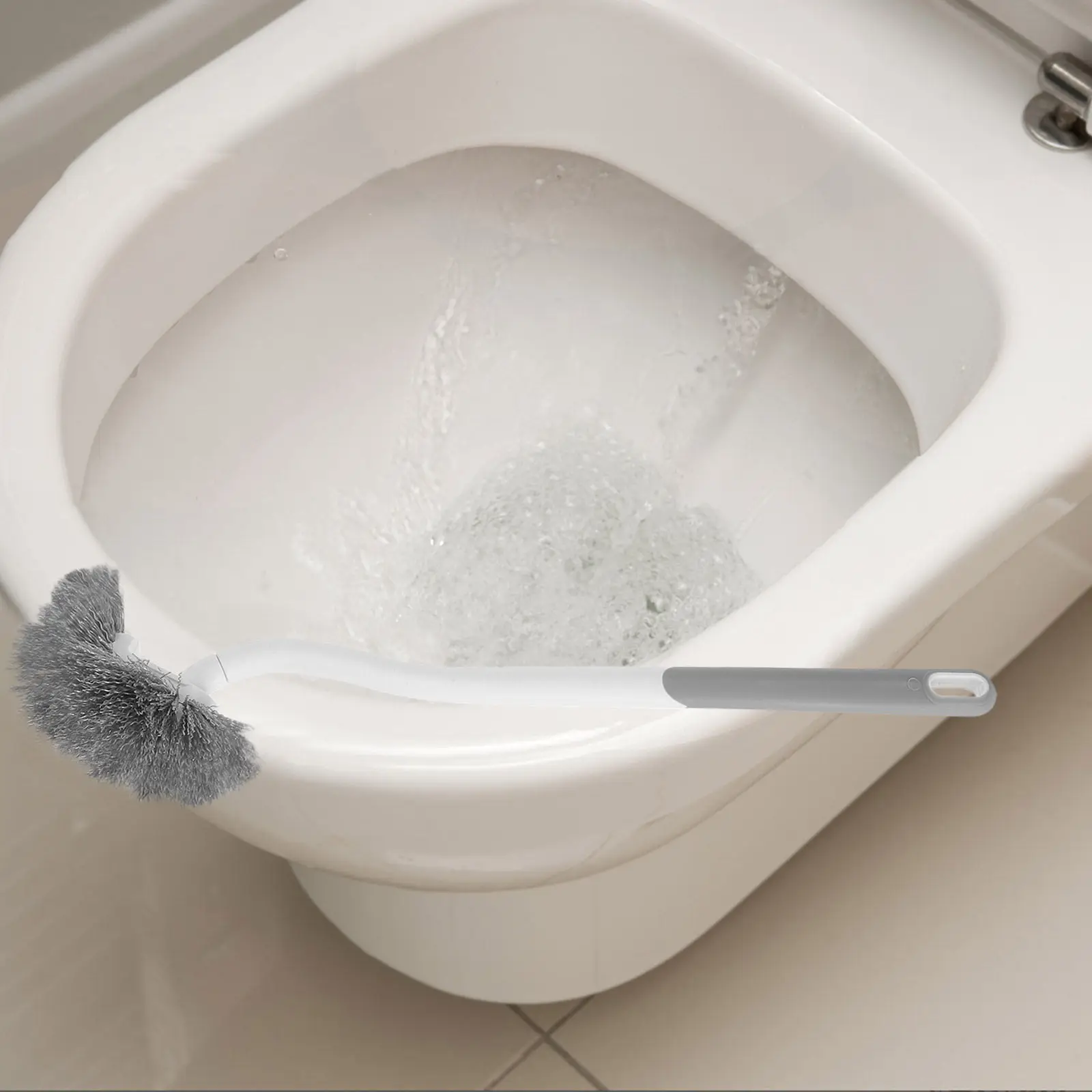 

2Pcs Toilet Brush Curved Handle Bathroom Cleaning Tool High-Density Bristle Toilet Bowl Scrubber for Hard-to-Reach Areas