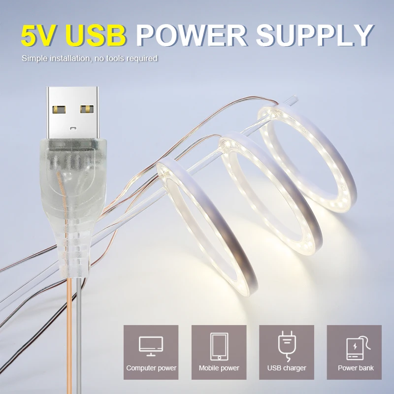 Plants Growth Lighting Phyto Lamp LED Grow Light 5V Full Spectrum Phytolamp USB Angel Ring Grow Lamp for Indoor Plant Tent Light