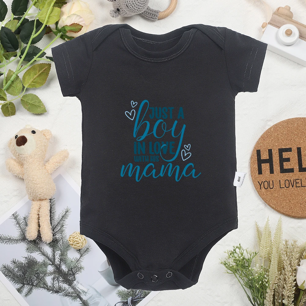 Newborn Bodysuit Creative Text Cute Sweet Style Baby Girl Clothes Home Casual Toddler Boy Onesie Summer Jumpsuit Short Sleeve