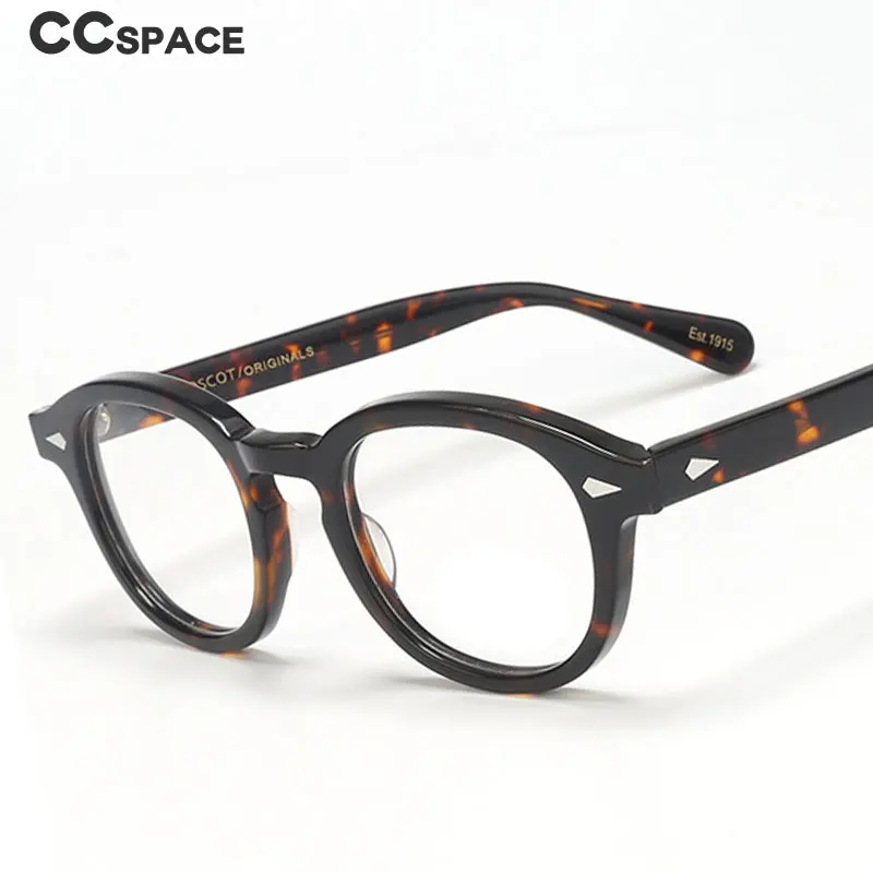 46890 Retro Men Round Acetate Optical Glasses Frames Women Fashion Rivet Eyewear Customized Prescription Glasses