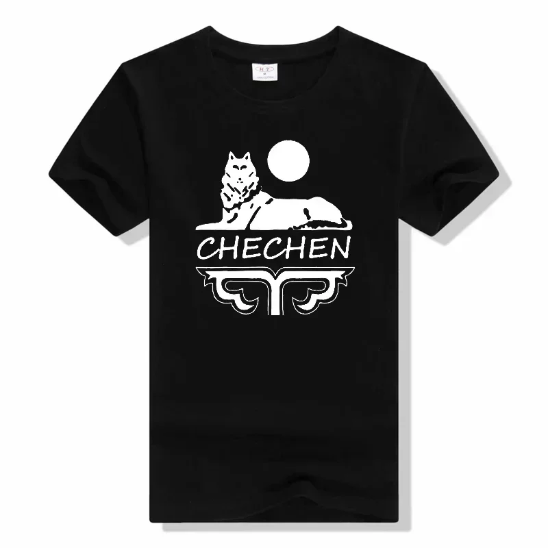 Republic Of Chechnya Man TShirt Coat Of Arms Of Ichkeria Individuality T Shirt Original Streetwear Hipster Short Sleeve Male