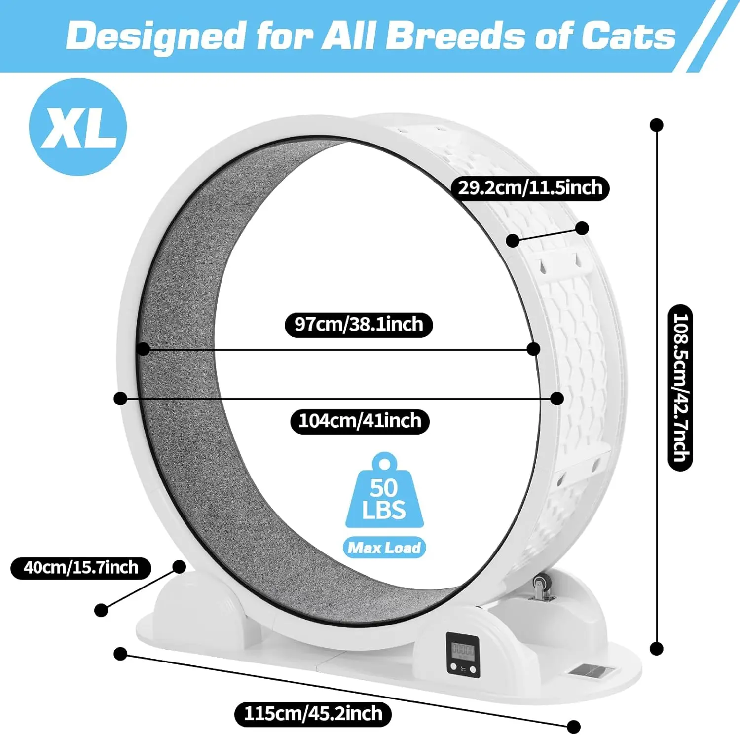 for Large Eco-Friendly Indoor Pet Fitness Workout Treadmill Fast Easy Installation Cat Exercise Wheel Pedometer Plastic