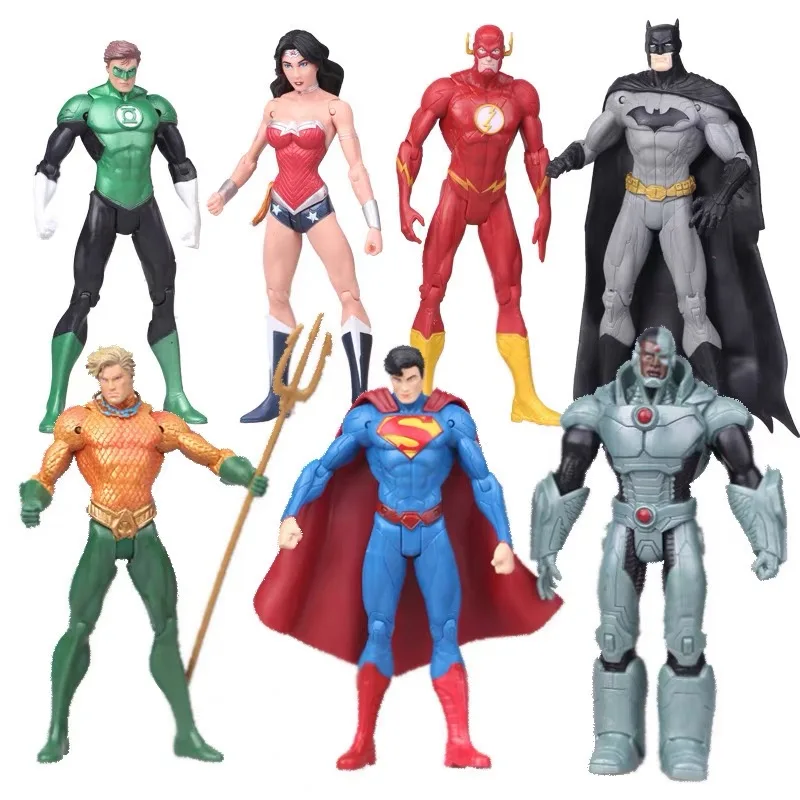 Набор из 7 фигурок DC Comics — Бэтмен, Супермен, Вондер-Уомен, Флэш, Грин-Лантерн — коллекционные игрушки для подарков