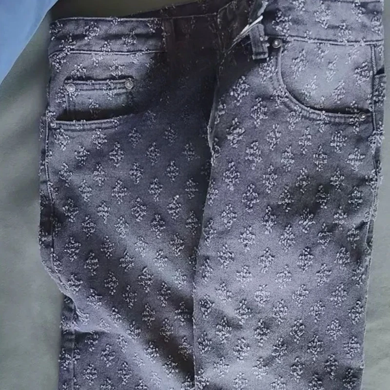 شورت صيفي رقيق خاص للرجال من أوروبا وأمريكا، شورت جينز أزرق اللون، سروال متوسط غير رسمي على الموضة في الشارع العالي