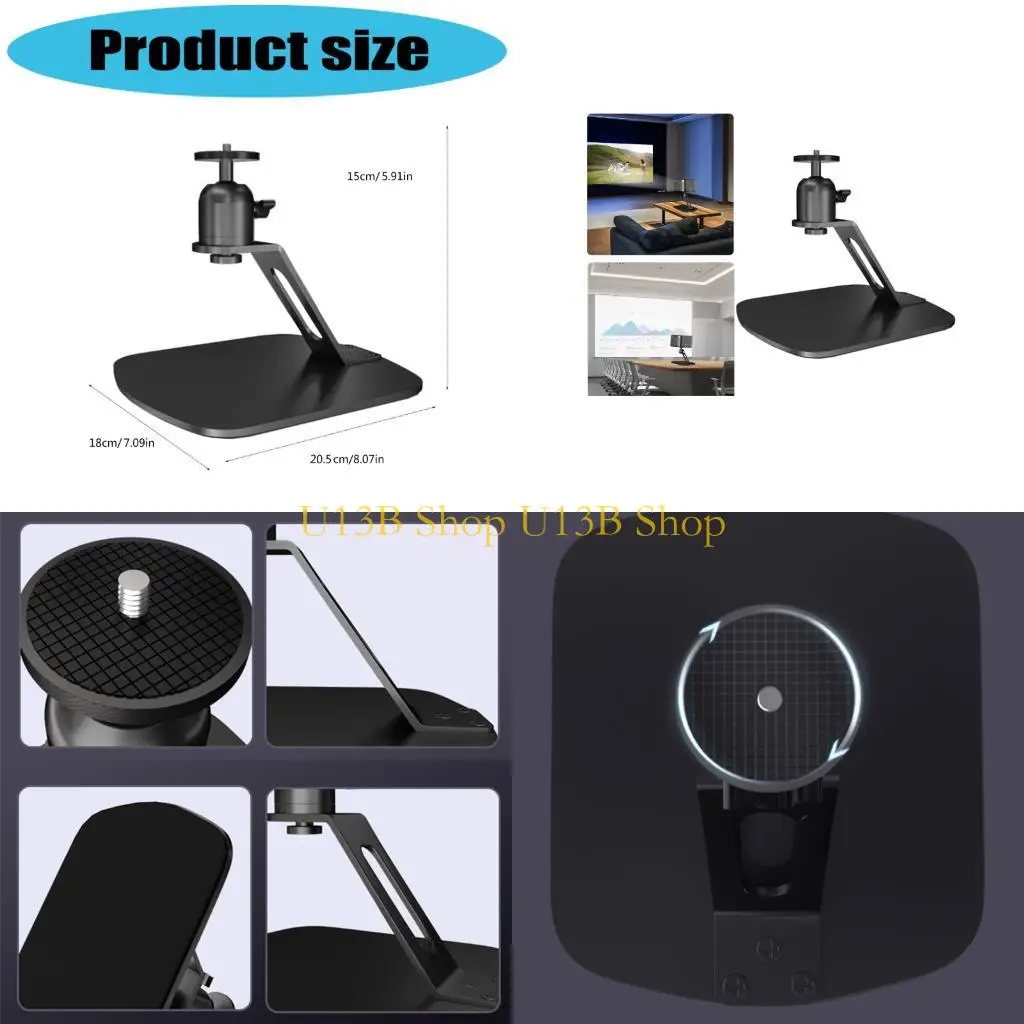 U13B NonSlip Projector Base Adjustable Metal Stand 5kg Capacity 1/4inch Thread Compatible For Office Home Use