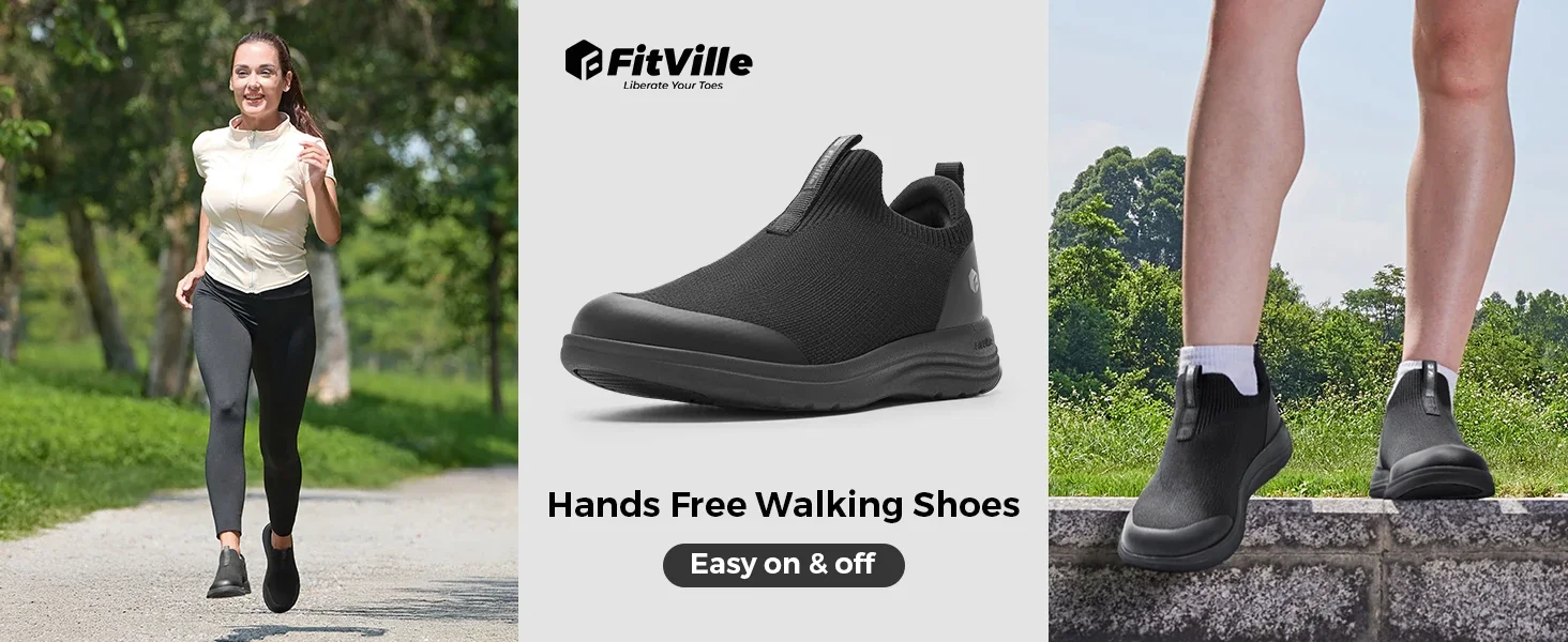 FitVille Damen-Sneaker, breite Passform, zum einfachen Anziehen, ideal zum Gehen und Laufen, mit Fußgewölbestütze, bequem, leicht, für den Alltag, orthopädische Schuhe für geschwollene Füße. – Detail 3