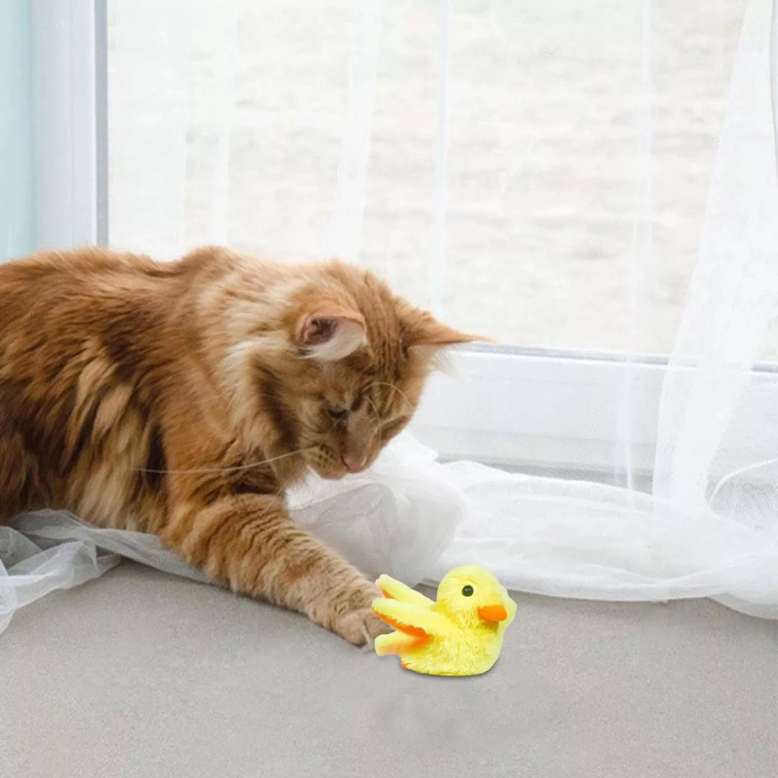 Electric Plush Duck Cat Toy Flapping Wings Duck Cat Toys for Indoor Outdoor Cats Self Play