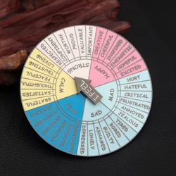 Feelings Wheel Enamel Pin Brooch Social Worker Pins Mood Wheel Therapy Emotions Wheel Badge Jewelry