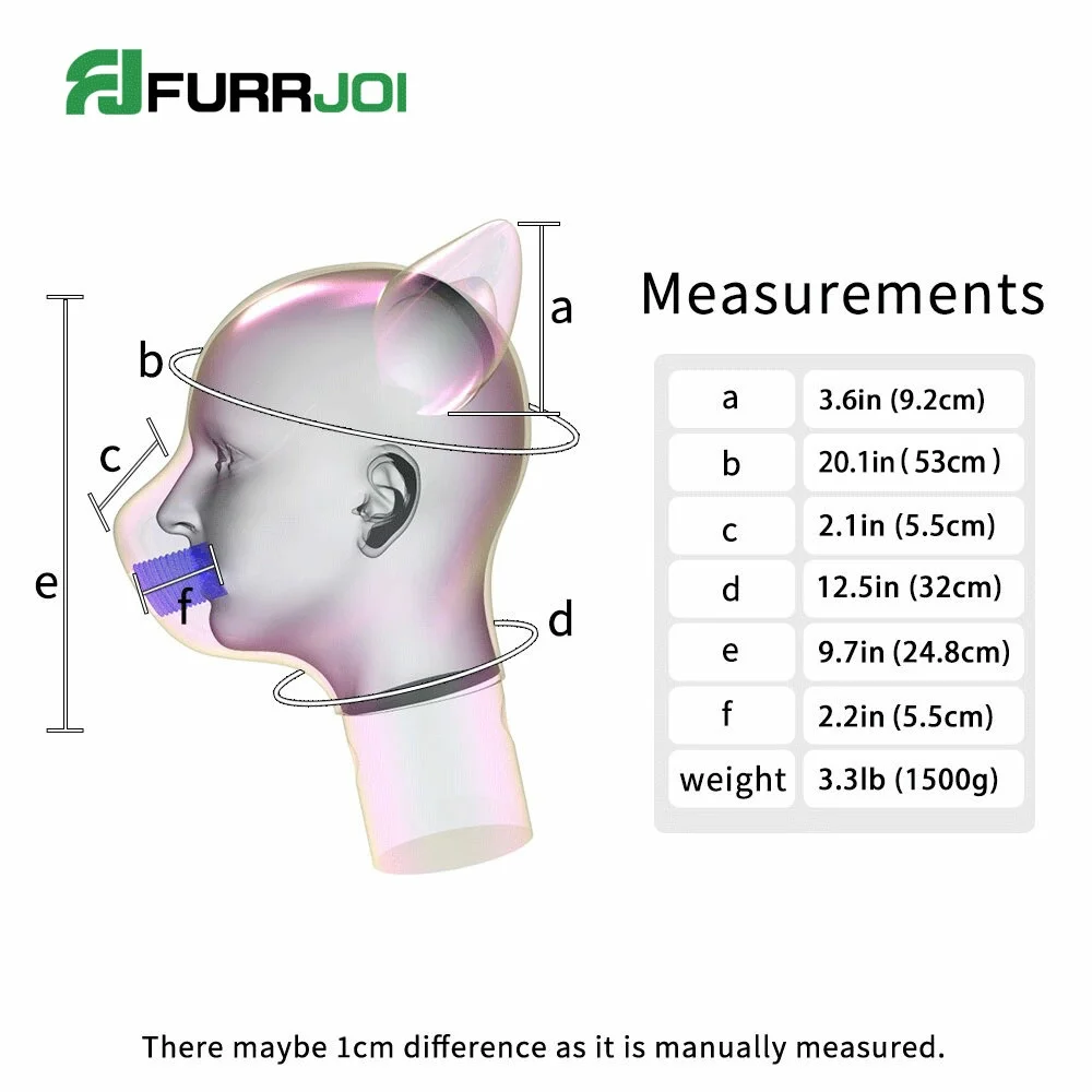 Furrjoi IDO Máscara de silicona para perros con disfraces de cosplay estampados Capucha Múltiples colores Juguetes para la cara de Halloween Equipo realista