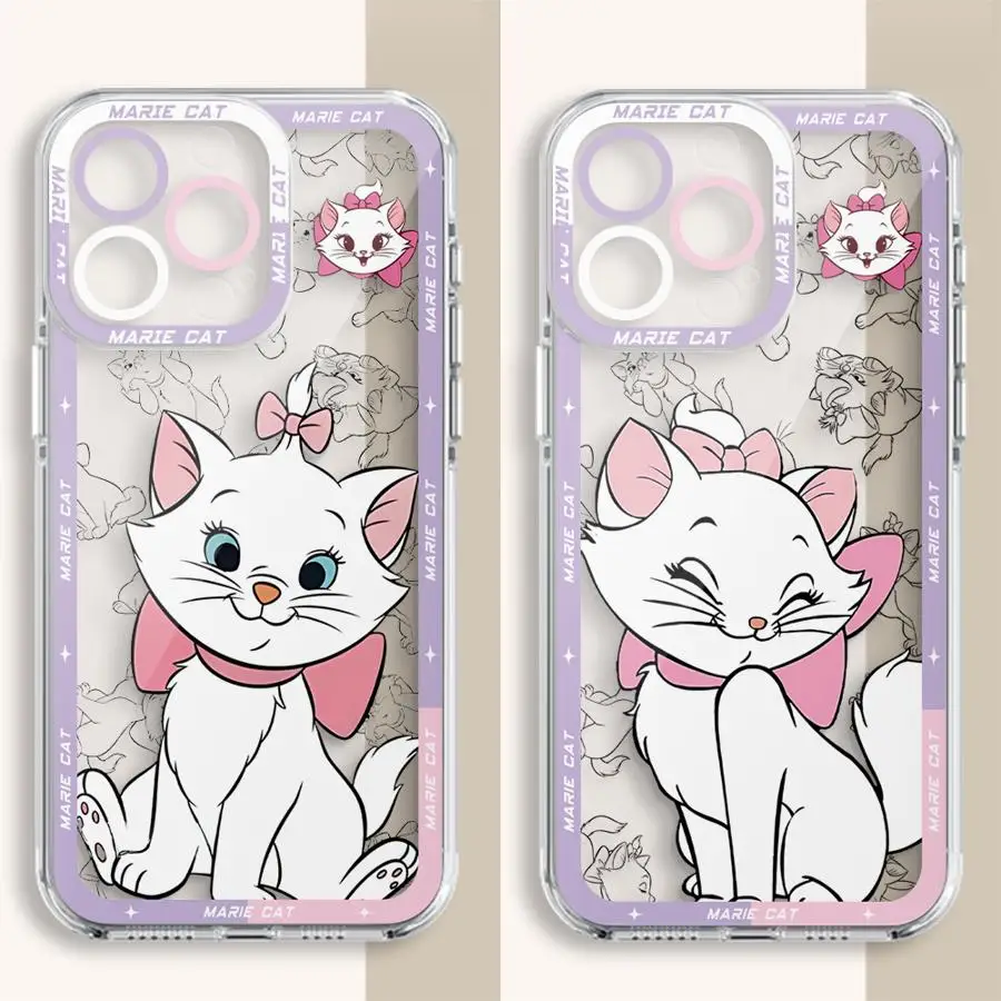 Disney Marie Cat Aristocats Phone Case for iPhone 16 Pro 15 12Pro Max 13 14 Plus 7 8 XS SE 11 16Plus Angle EYE Cover Shell Capa