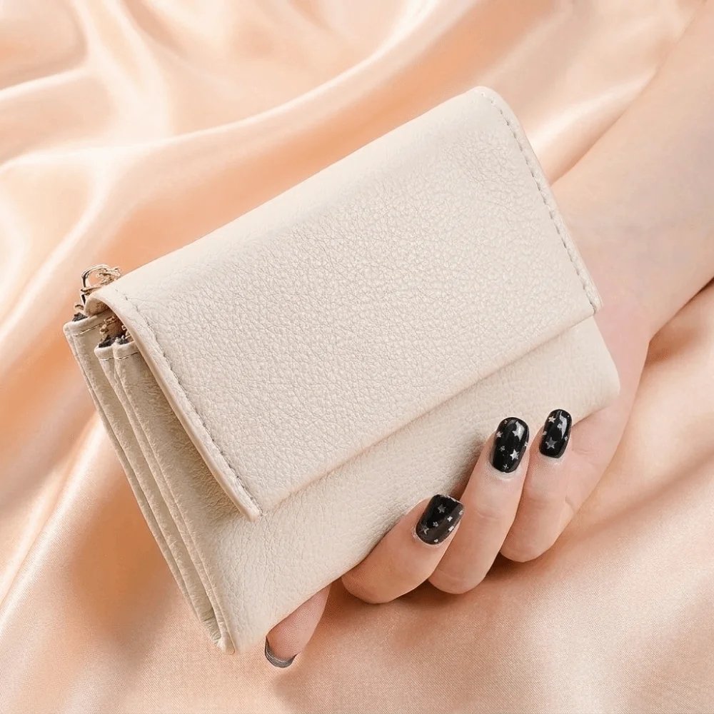 Personalized PU Card Holder Litchi Grain Ultra-Thin Coin Purse creative compact Women Wallet Daily Use