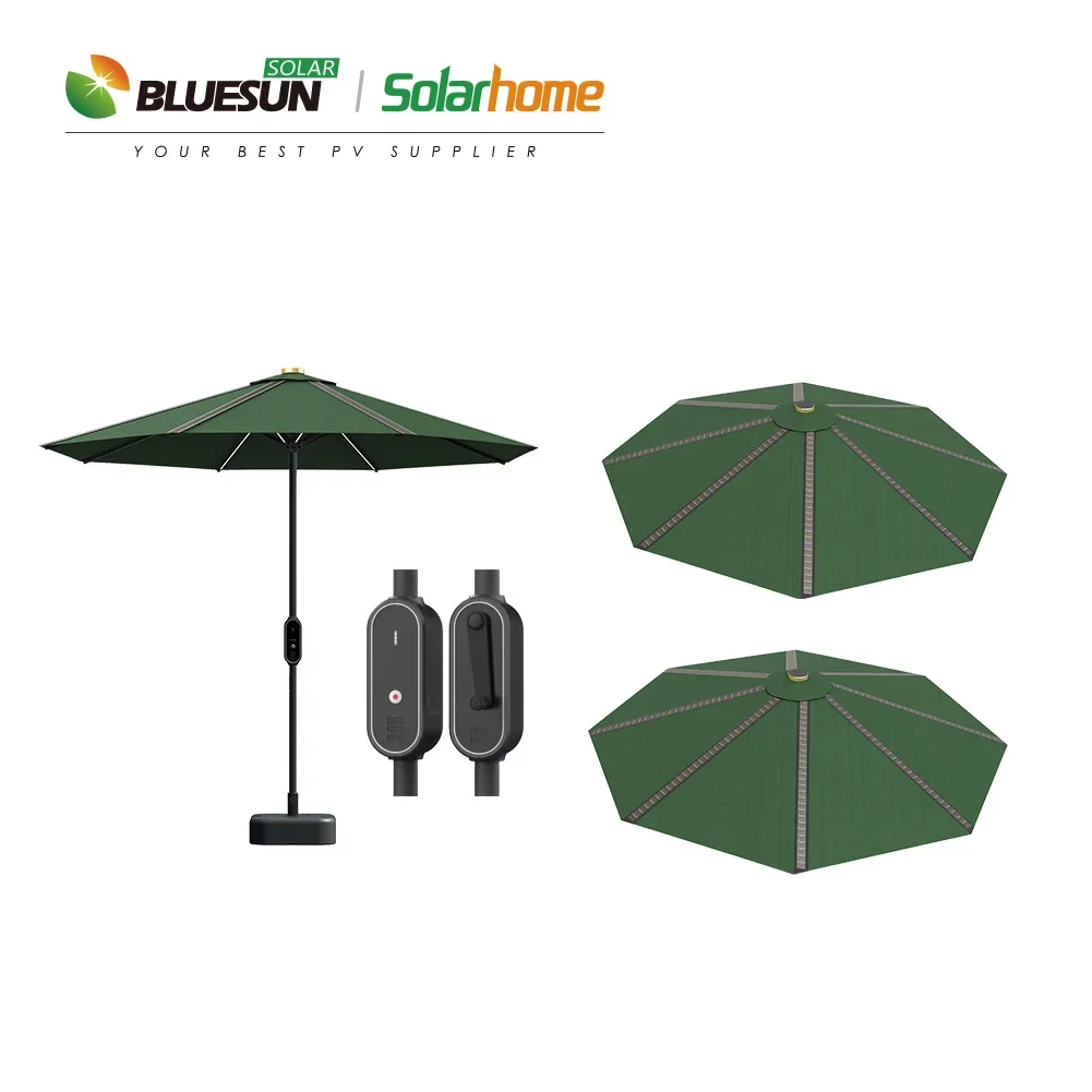 Bluesun solar umbrella outdoor solar power umbrella for home