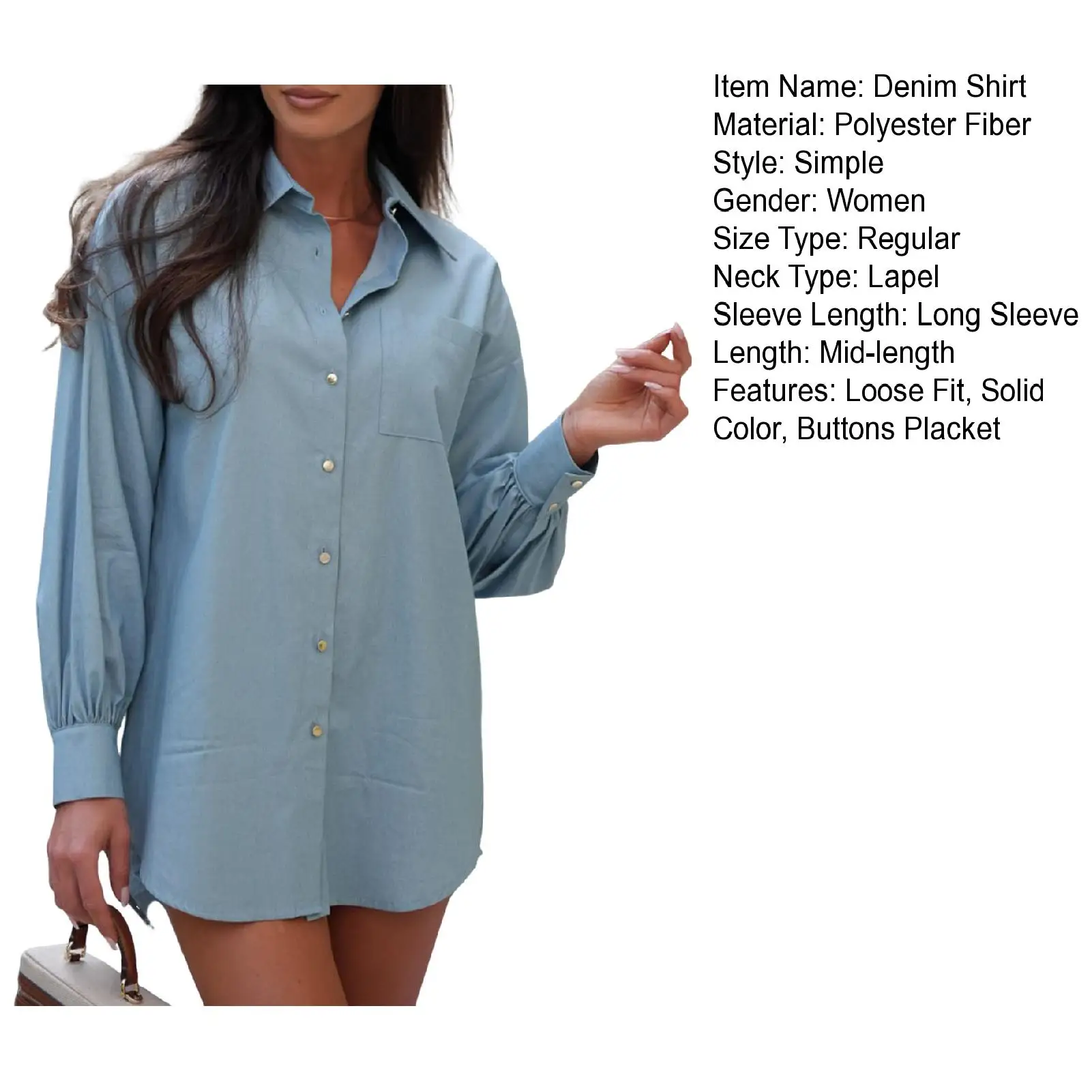 Popular  Short Top Spring Autumn Buttons Cuff Imitation Denim Pullover Puff Sleeve Soft Lady Pullover for Party