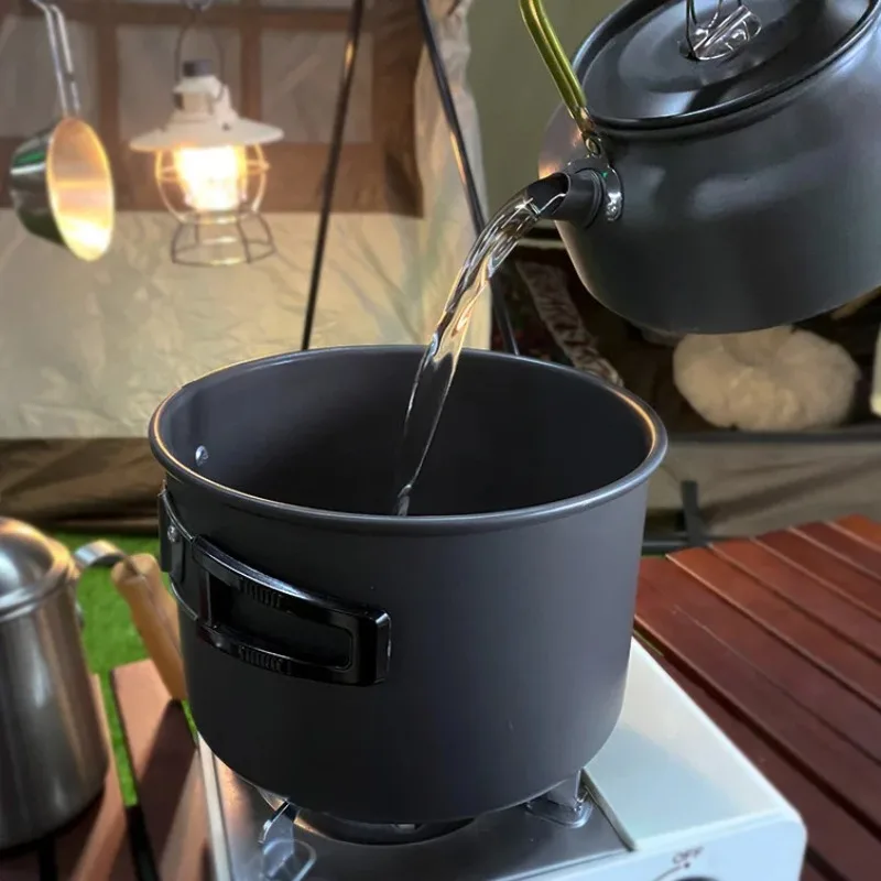 

Aluminum Alloy Outdoor Cooker Set 1-2 Person Camping Stove Set Pot Combination Portable Picnic Tableware Other Camping