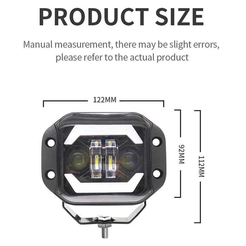 5 بوصة سيارة LED أضواء العمل عيون الملاك مربع الأضواء المصد الأمامي شبكة أضواء الضباب مناسبة لرانجلرز