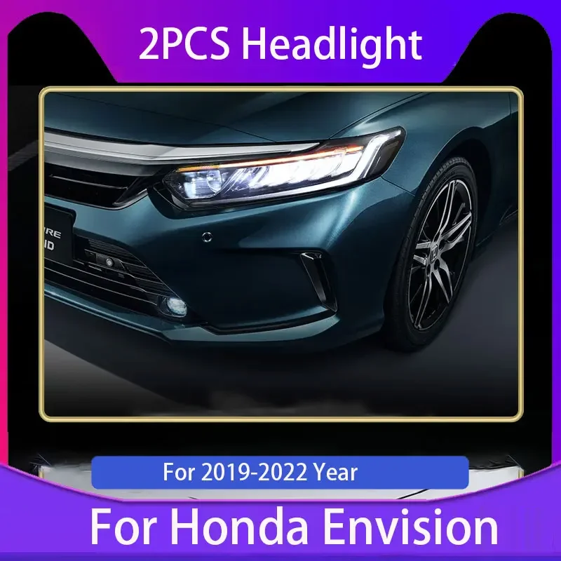 DCar Accessories Head Lights 5-Eye Lens Headlamps LED Headlights For Handa Eiement 10th2019-2022 Bugatti Style