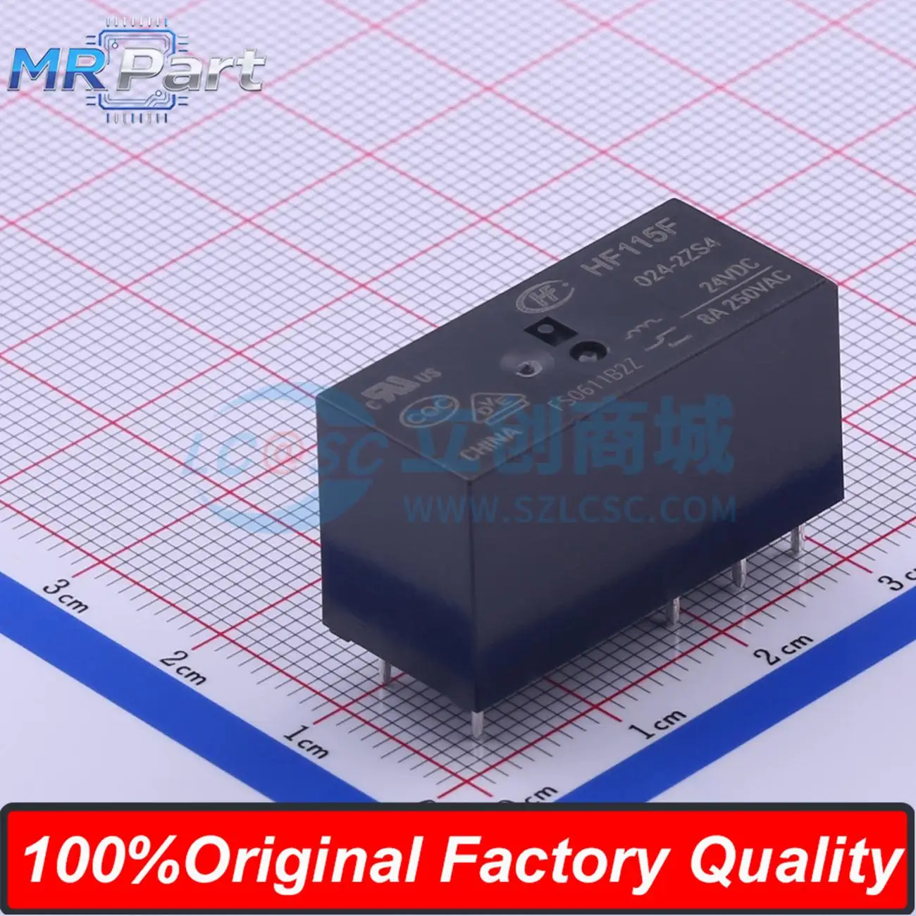 5Pieces HF115F/024-2ZS4 High Power DC Relay 24V 8A 24VDC 8-PinTwo Groups of Conversion 2C (double Pole Double Throw-Conversion)