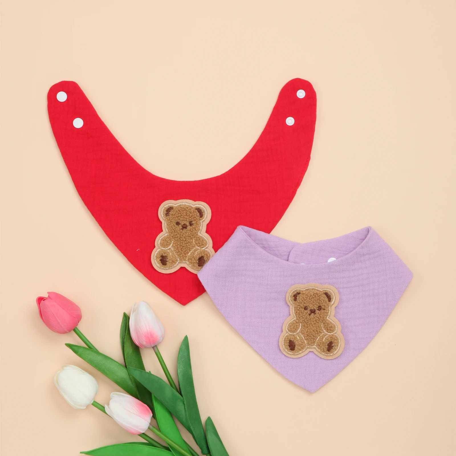 

Baby Bibs 2 Pack Baby Drool Bibs Cotton for Girls, Soft Absorbent Set for Teething and Drooling